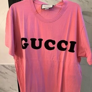 Men/Women Pink Gucci T-shirt